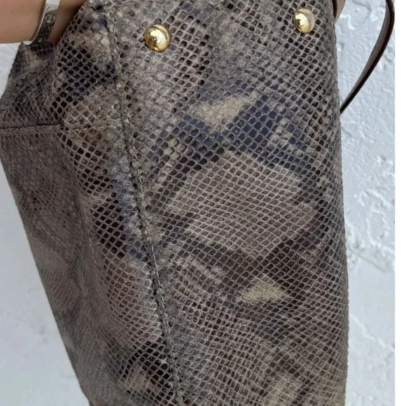 Michael Kors Brown Snake Print Tote Bag - Picture 9 of 12